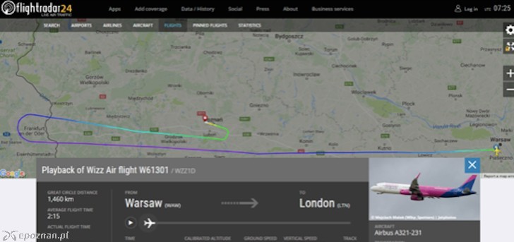 fot. Flightradar24.com