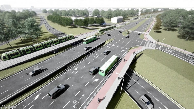 Jedna z wizualizacji przedstawiających trasę tramwajową na Naramowice | fot. UM
