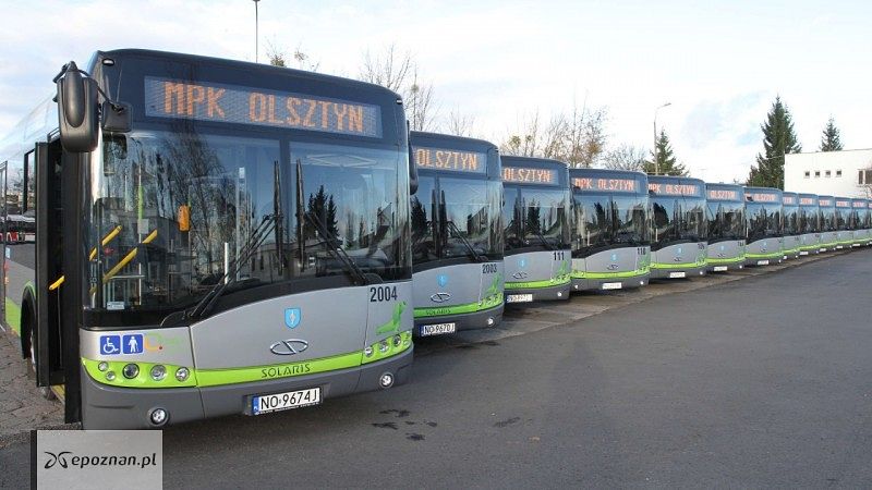 ilustracja miejskich autobusów w Olsztynie, w barwach podobnych do rozważanej właśnie koncepcji | fot. ZDZiT/UM Olsztyn