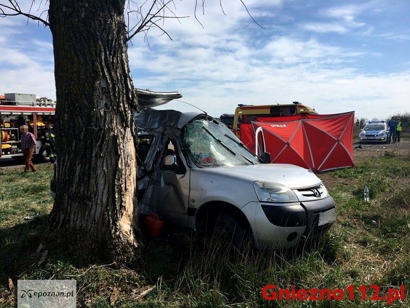 W wypadku pod Gnieznem zginęły 2 osoby | fot. gniezno112.pl