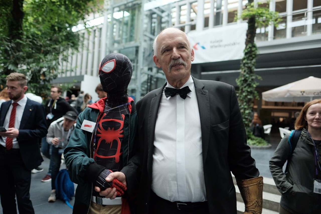Janusz Korwin-Mikke odwiedził Pyrkon