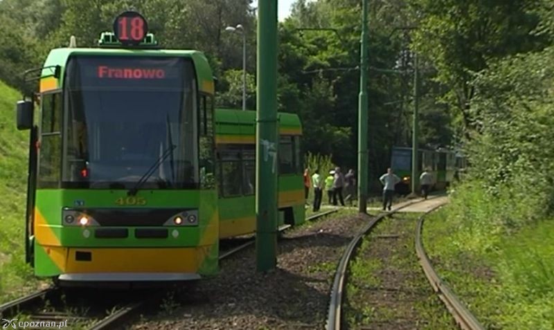 Wykolejenie tramwaju na Trasie Kórnickiej 4 lipca