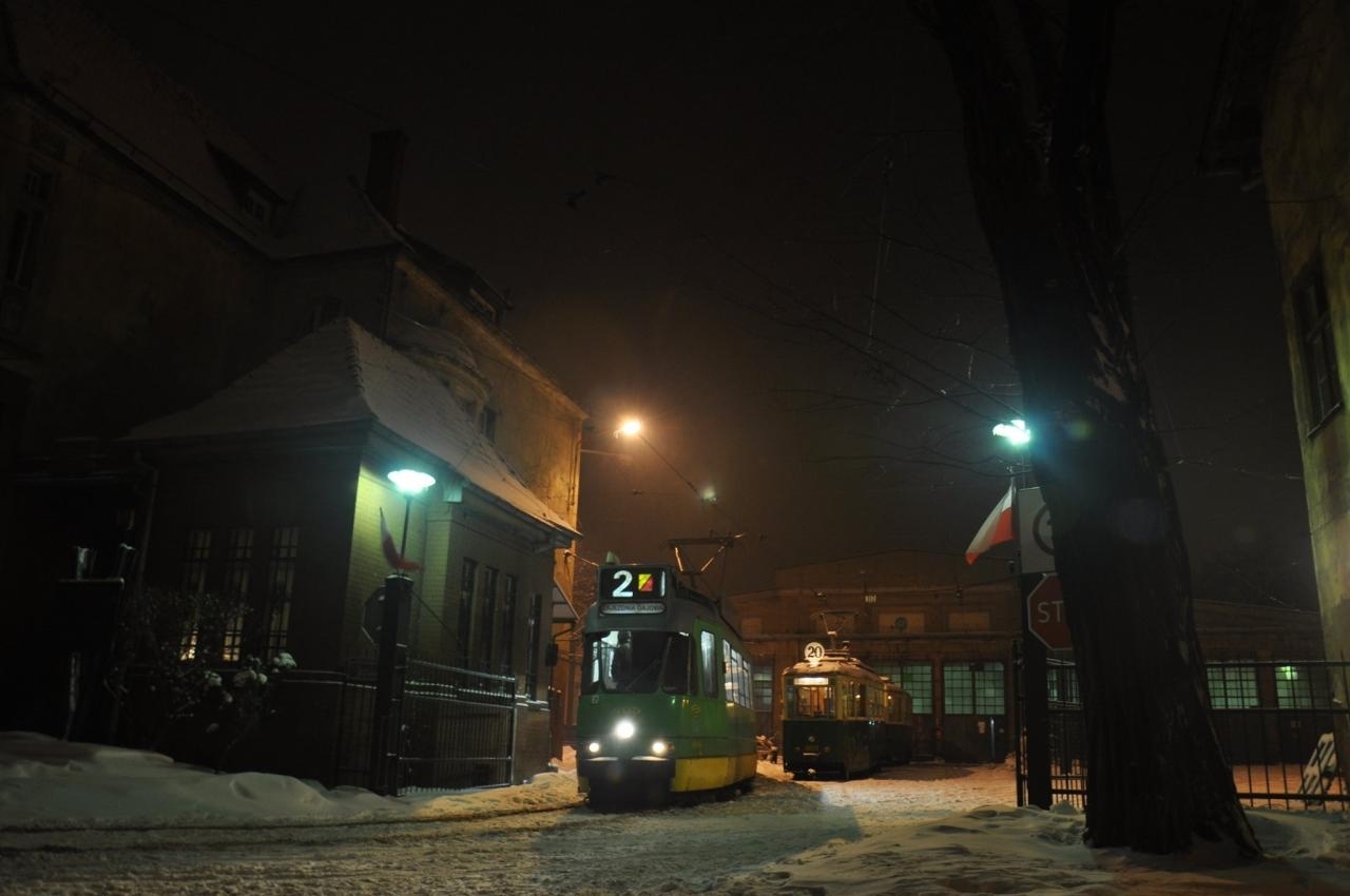 Wyjazd ostatniego tramwaju z zajezdni | fot. Katarzyna Lesińska