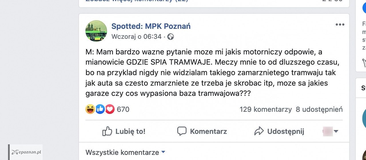 fot. Spotted: MPK Poznań FB
