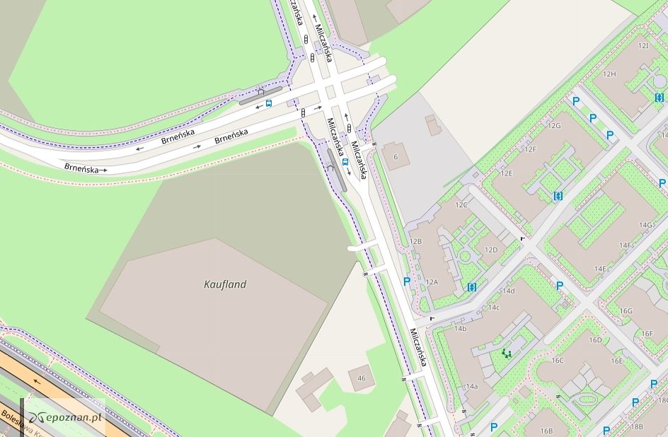 Taką powierzchnię ma zająć Kaufland | fot. OpenStreetMap