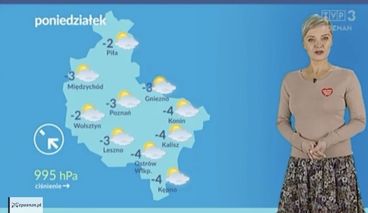 fot. Prognoza pogody w TVP Poznań / Screen
