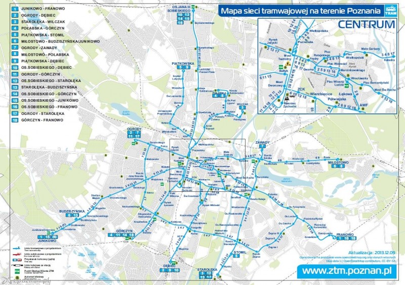Aktualna mapa połączeń tramwajowych | fot. ZTM