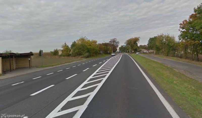 Trasa Poznań - Pniewy w okolicach Młodaska | fot. Google Street View