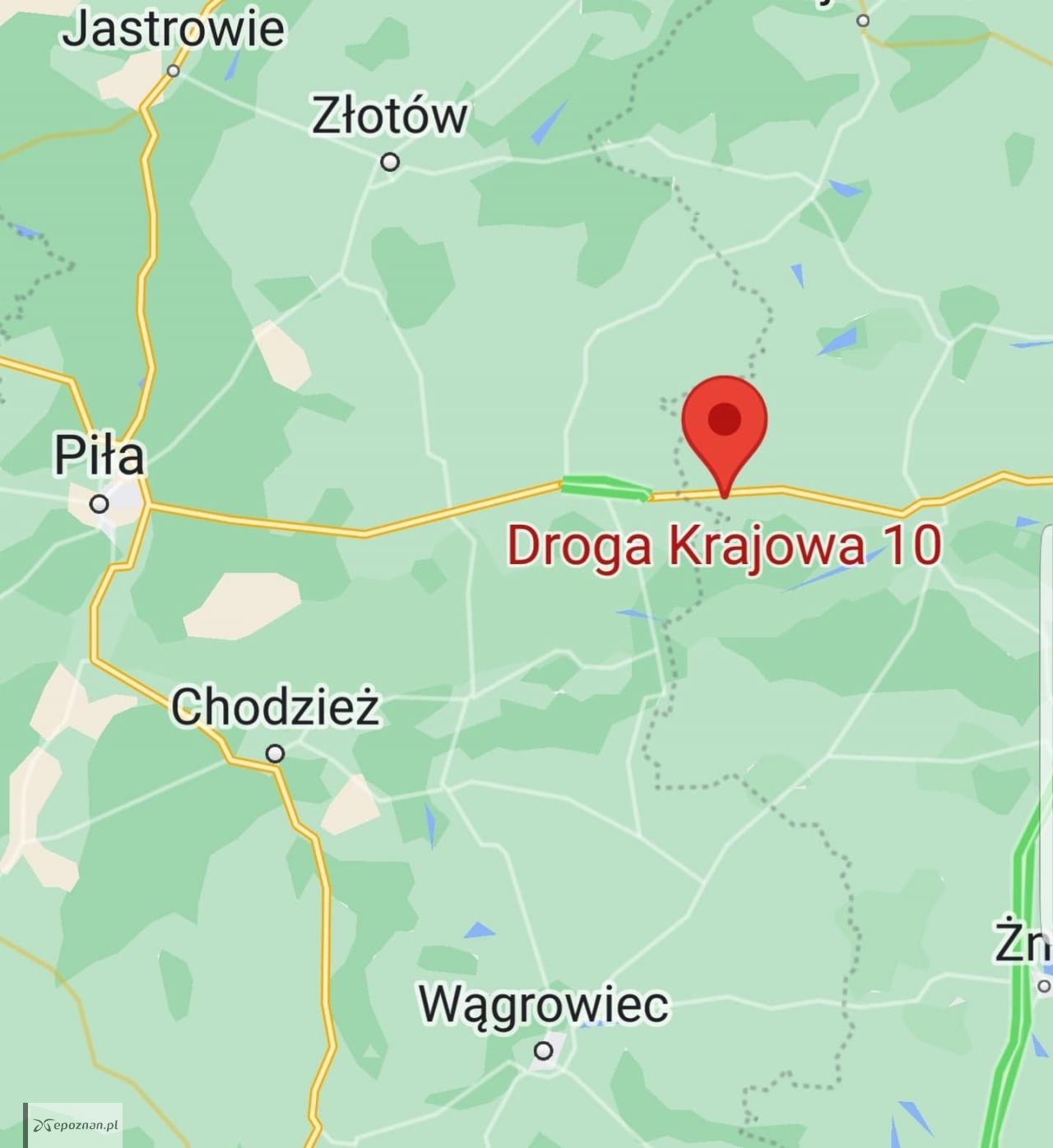 DK10 Piła-Wyrzysk. | fot. Google maps