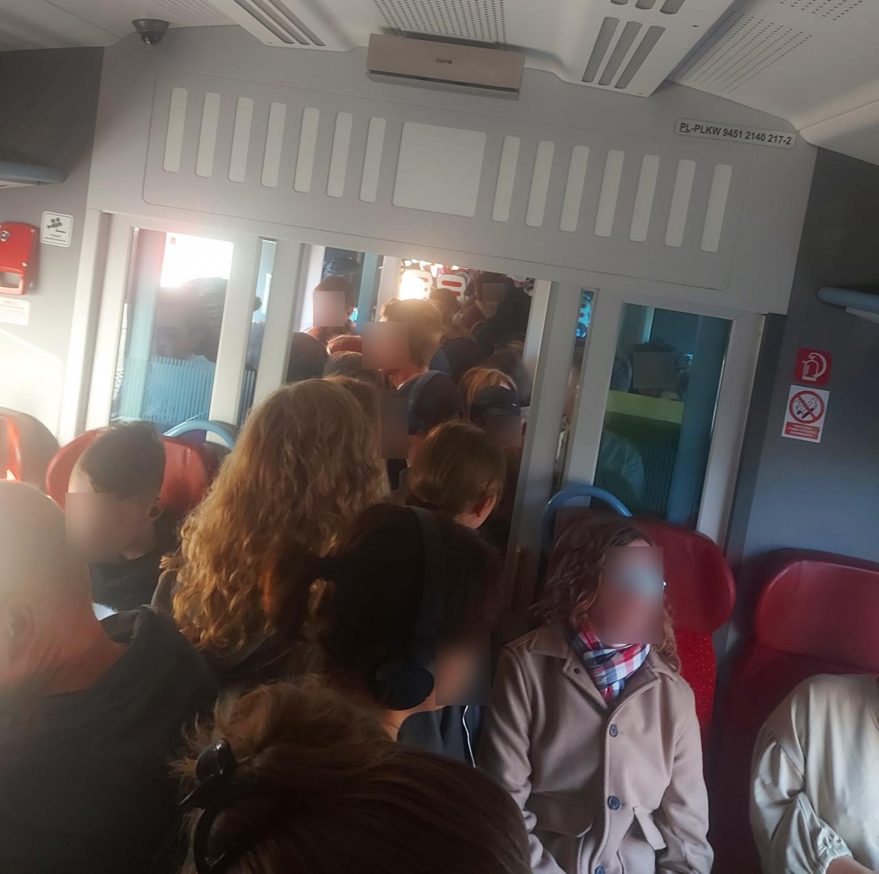 The drama of train passengers trying to reach Poznań in the morning.  “A crush like in the People’s Republic of Poland. It could end in tragedy”