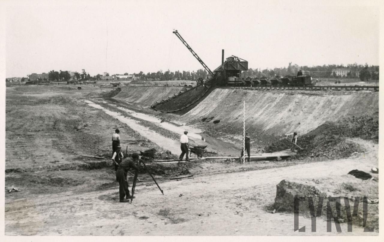 Budowa jeziora - 1948 rok | fot. Biuro Miejskiego Konserwatora Zabytków / CYRYL