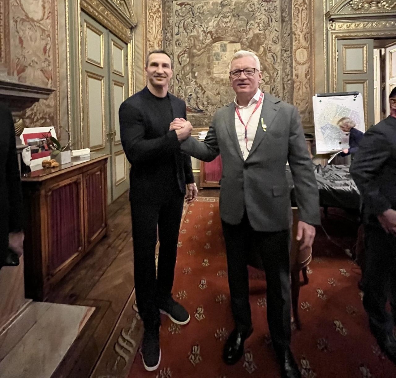 Prezydent Poznania z Władimirem Klitschko | fot. Nicolas Lobet / FB Jacka Jaśkowiaka