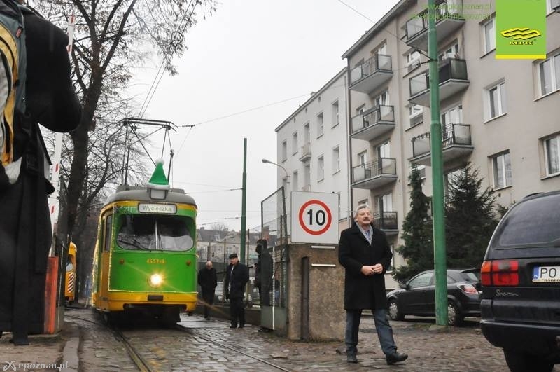2014 rok - jeden z ostatnich tramwajów, który wyjechał z wildeckiej zajezdni | fot. MPK Poznań